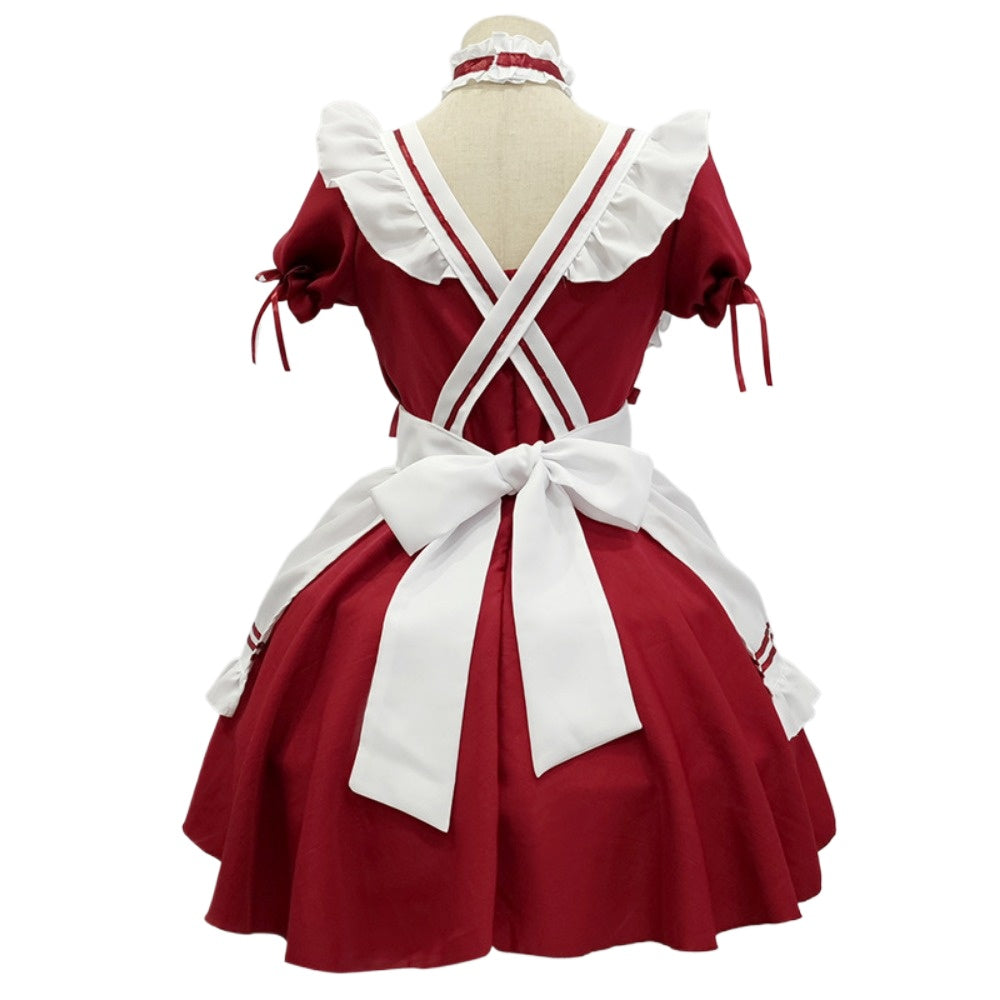 Japanese Classic Maid Outfit Lolita Dress Full Set Anime Apparel