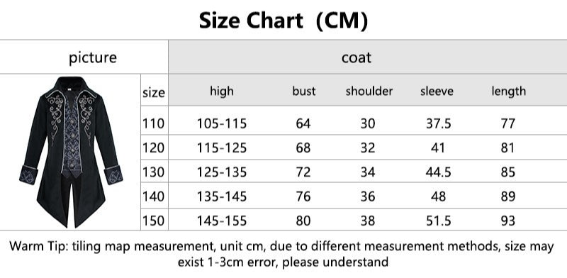Boys Victorian Embroidered Tailcoat – Medieval Prince Costume