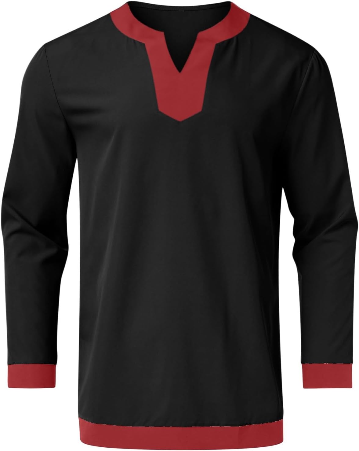 Mens Medieval Pirate Shirt Steampunk Viking Renaissance Long Sleeve Tunic Knight Viking Shirts Halloween Costume Top