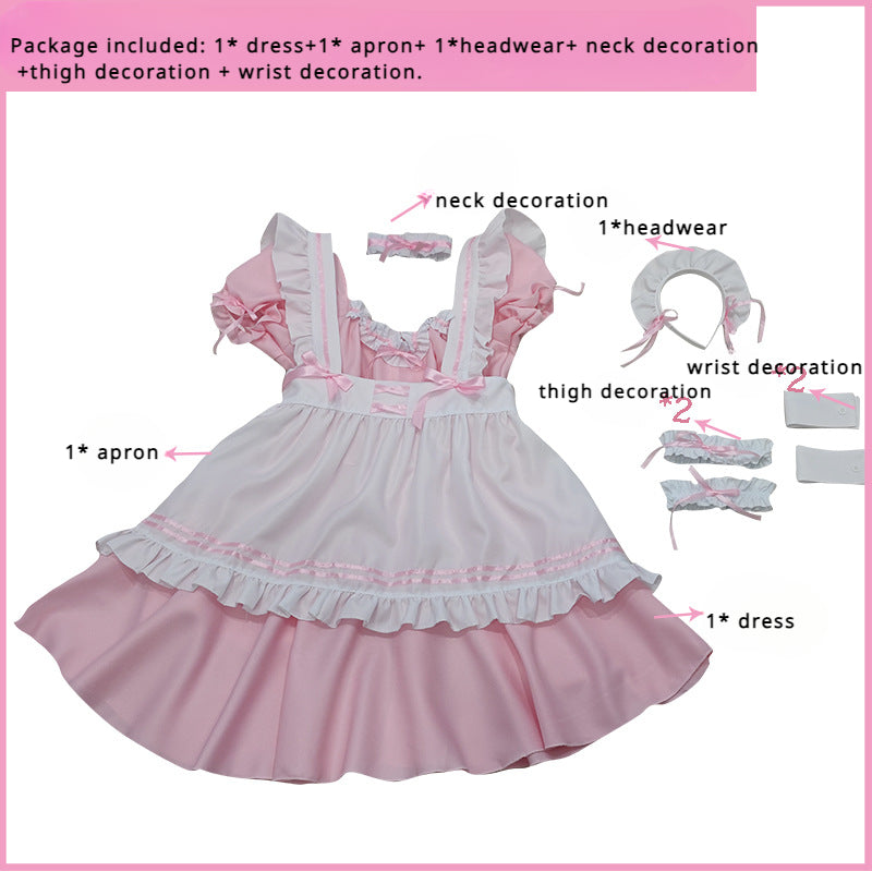 Maid Costume Japanese Style Cosplay - Cute Student Girl Dress Distinguished One-Piece Lolita Gothic Full Set Anime Apparel