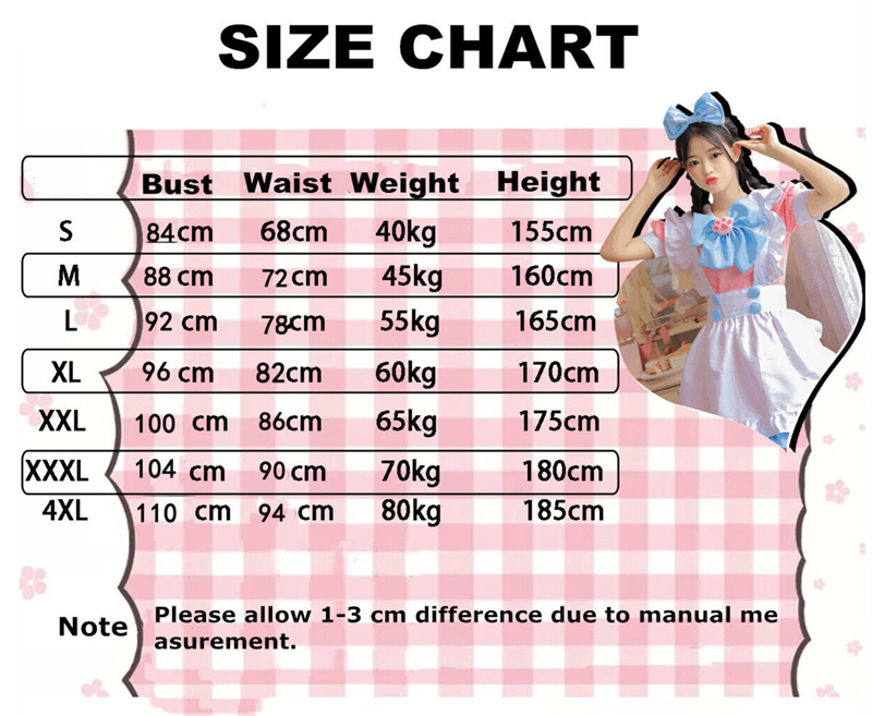 Sweet Cute Lolita Maid Dress Womens Girls Anime Cosplay Costume Layers Dresses