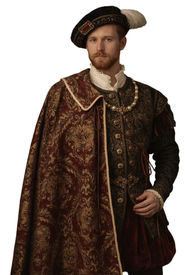 Mens Tudor Noble One Shoulder Cloak Medieval Knight Cape LARP Ren Faire