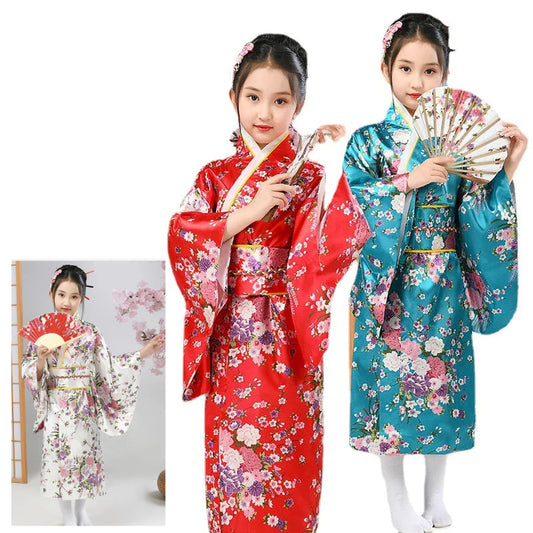 Authentic and Stylish Children's Japanese Kimono Adorable Cherry Blossom Kimono for Kids
