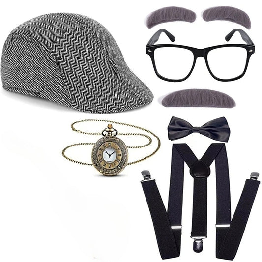 Mens Gangster 1920s Gatsby Costume Accessory Set Old Man