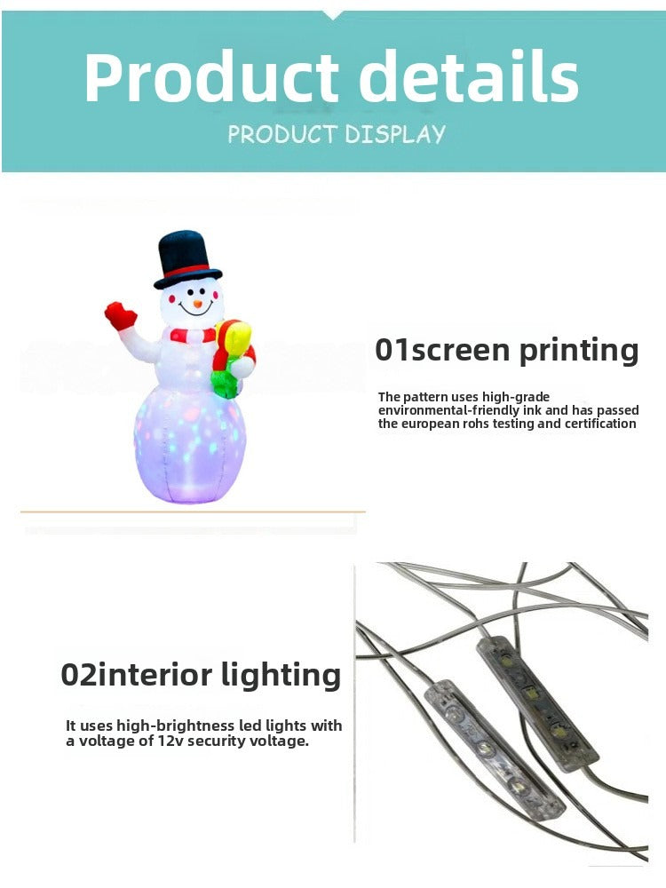 1.5M / 5FT Rotating Inflatable Snowman LED Christmas Garden Lawn Decor Plug Option