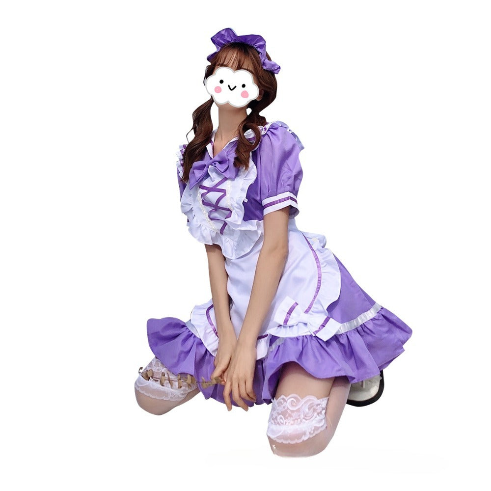 Purple Maid Dress Cute Princess Dress Cos Lolita Costume Anime Cosplay Costume