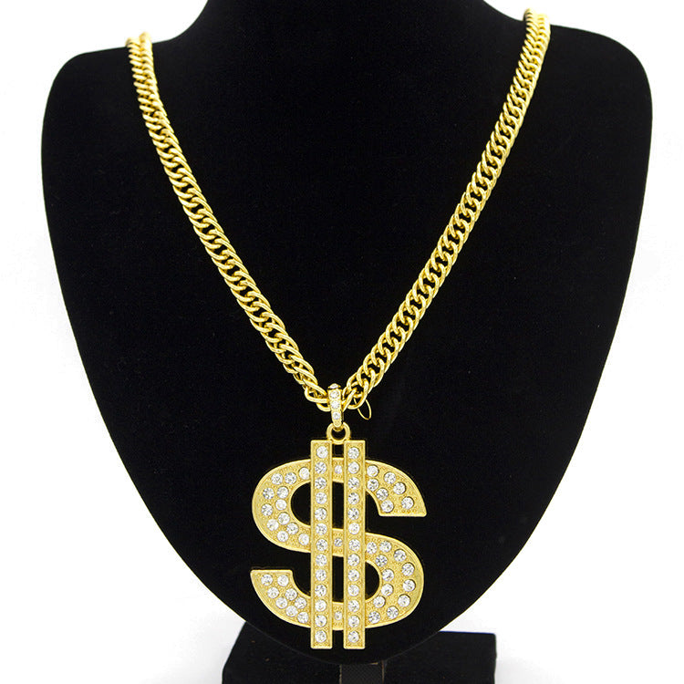 Hiphop Money Pendant Necklace Popular Hip Hop Jewelry Men's Necklace Cuban Chain