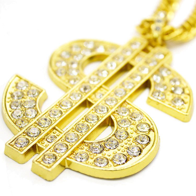 Hiphop Money Pendant Necklace Popular Hip Hop Jewelry Men's Necklace Cuban Chain