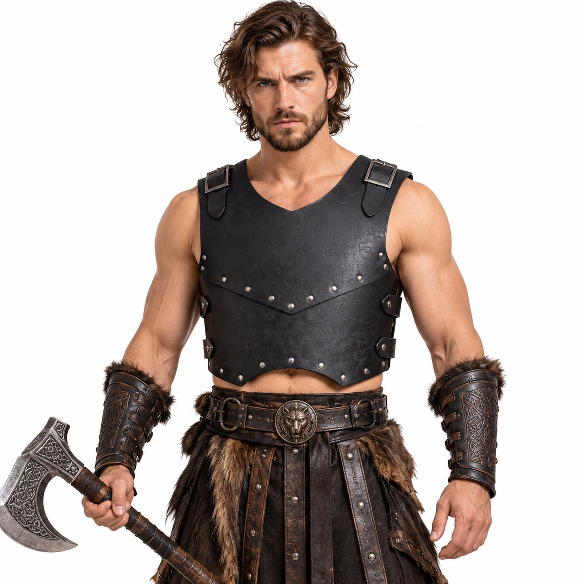 Men's Medieval Viking Breastplate – Double Layer Costume Chest Armour
