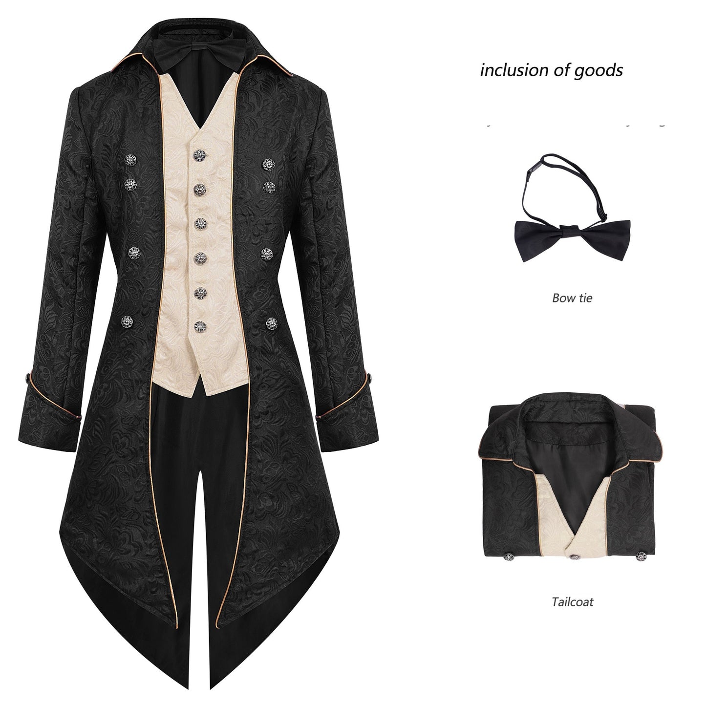 Men's Victorian Floral Tailcoat – Steampunk Gothic Costume Jacket