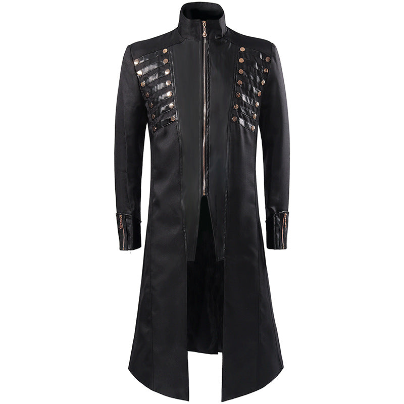 Mens Steampunk Victorian Coat Tailcoat Jacket Halloween Gothic Vintage Costume