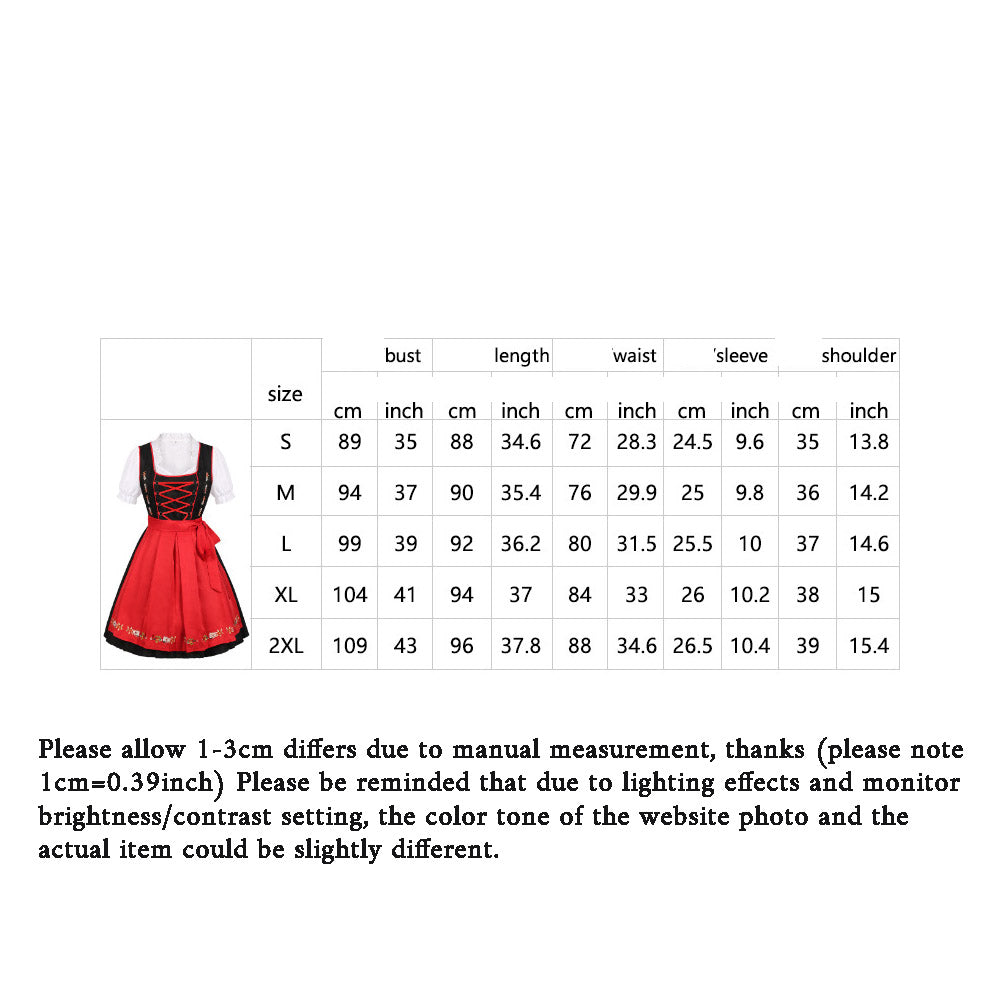 Dirndl Dress Bavarian German Traditional Oktoberfest Clothing for Women and Men