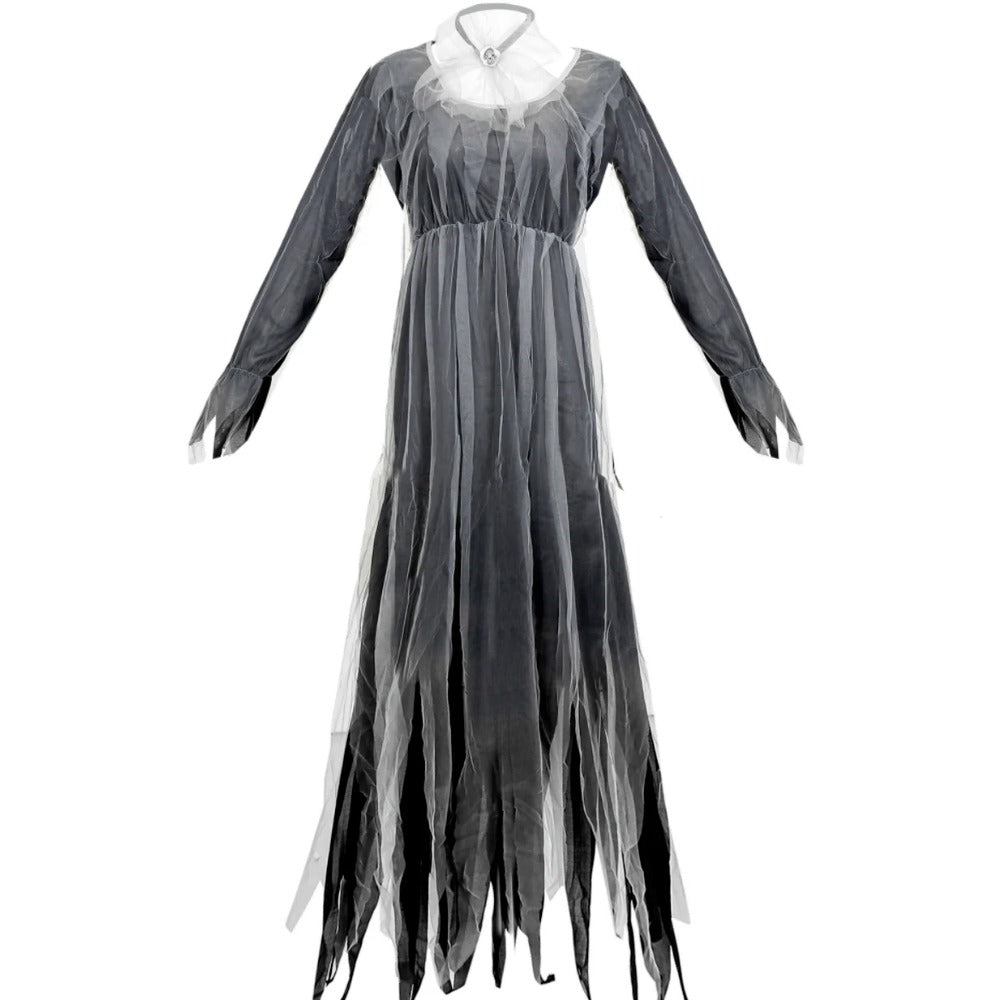 Ladies Zombie Graveyard Corpse Bride Womens Horror Halloween Fancy Dress Costume