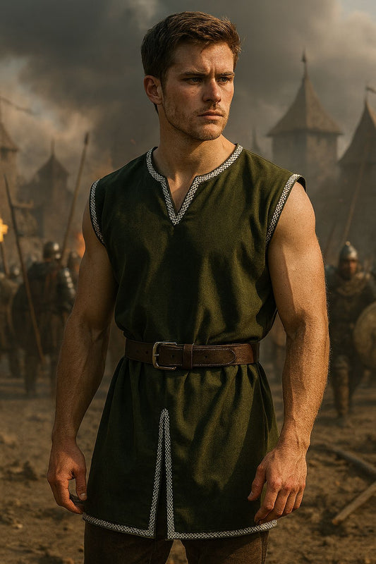 Men Medieval Renaissance Gothic Tunic Top Warrior Viking Shirt Halloween Costume