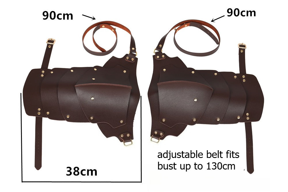 Medieval Viking Shoulder Armor PU Leather Knight Pauldron Cosplay LARP Gear