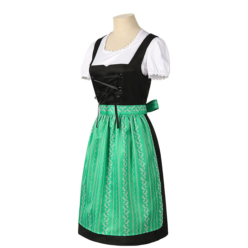 Halloween Carnival Dress German Beer Festival Costume Sub-size Suspender Pants Set Bavarian Women's Dress