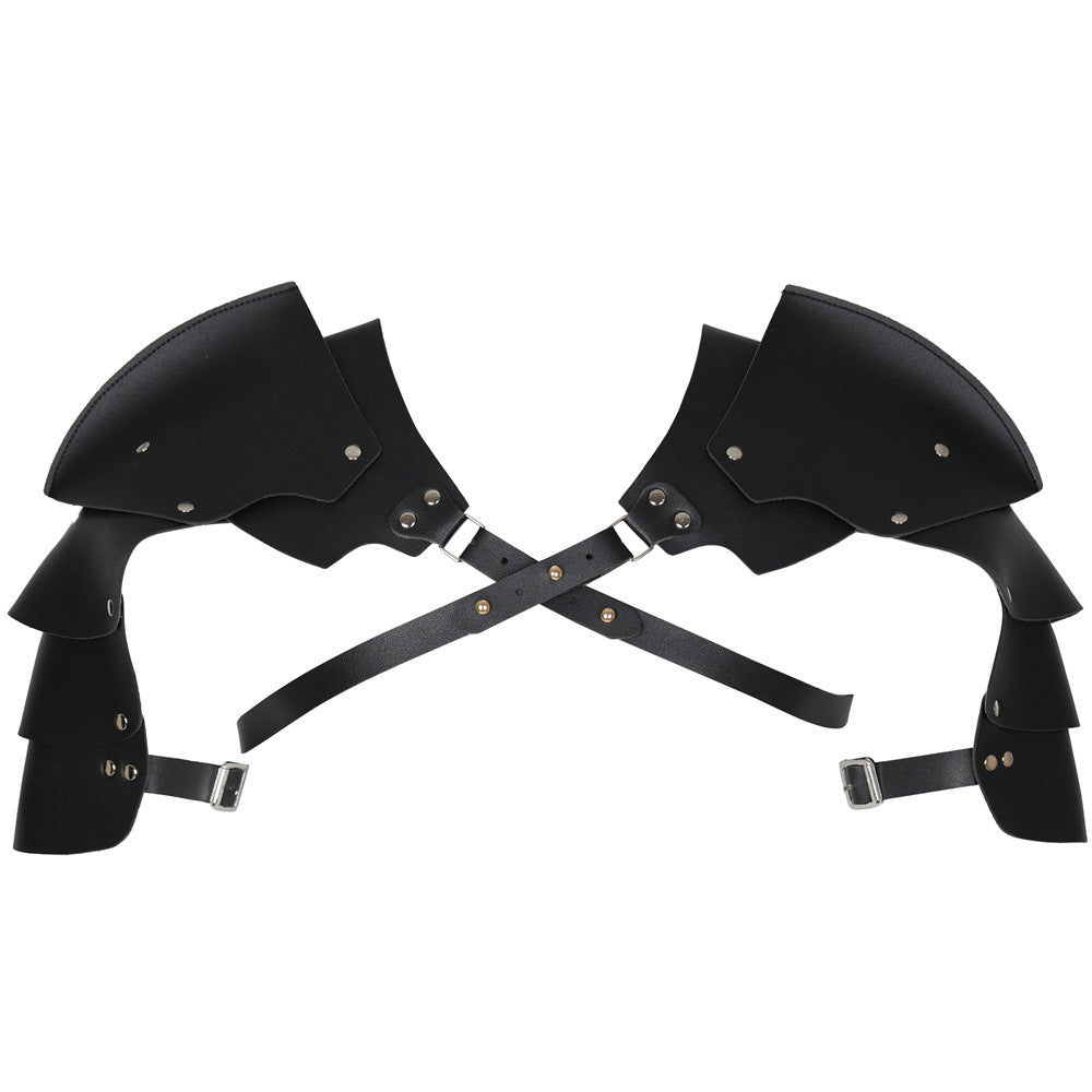 Medieval Viking Shoulder Armor PU Leather Knight Pauldron Cosplay LARP Gear