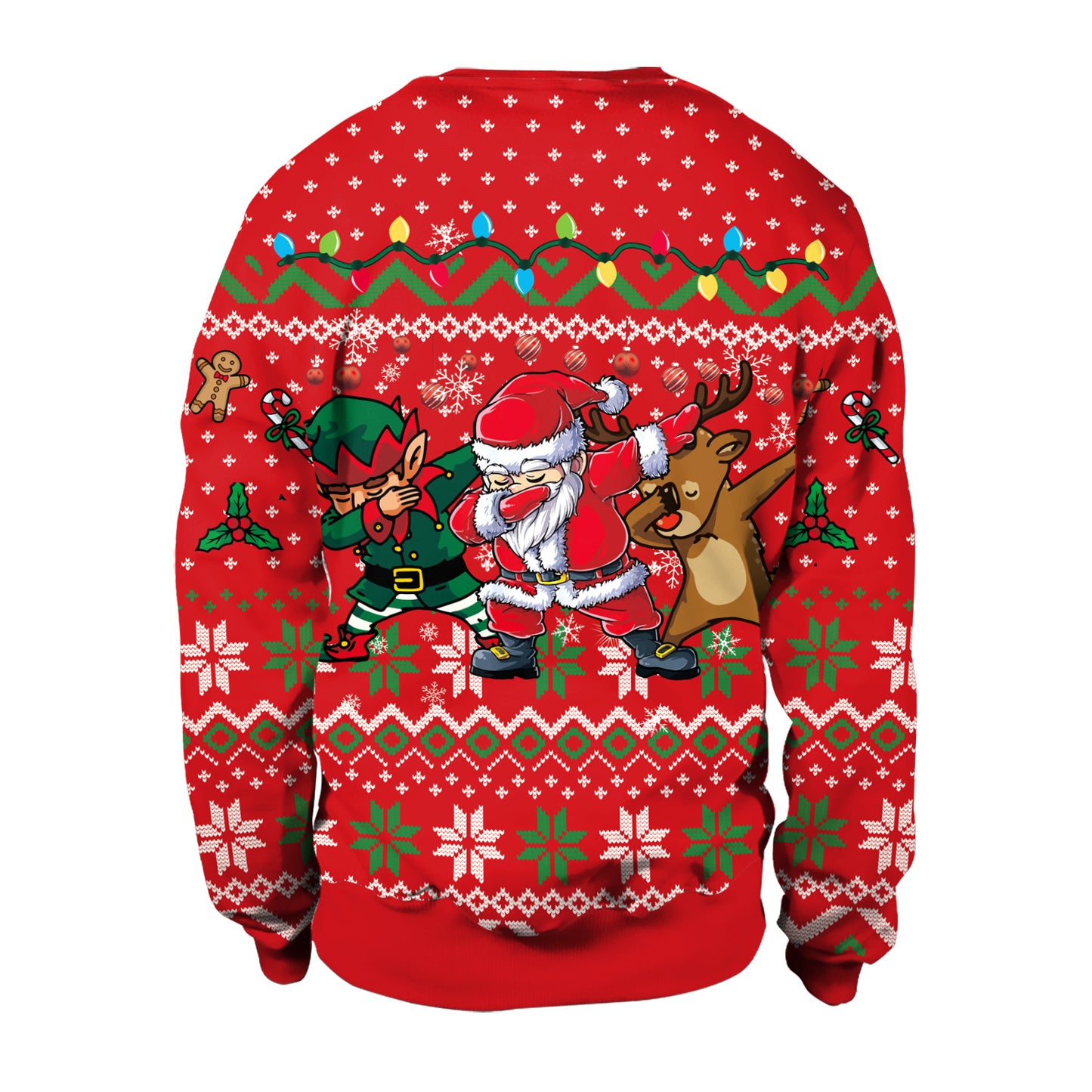 Xmas Ugly Shirt Digital Print Christmas Crew Neck Sweatshirt Top Couple Wear