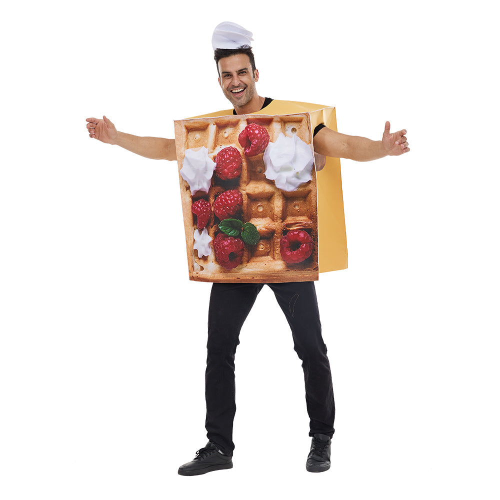 Halloween Fun Food Costume Waffle Bar Party Costume for Adult