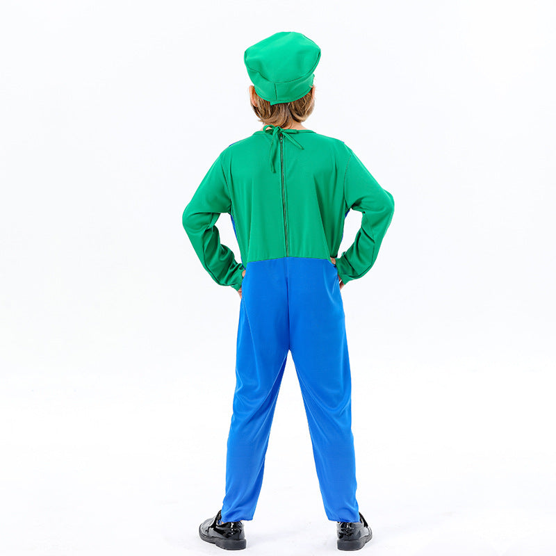 Adult Kids Mens Super Mario Luigi Brothers Plumber Mushroom Costume Book Week