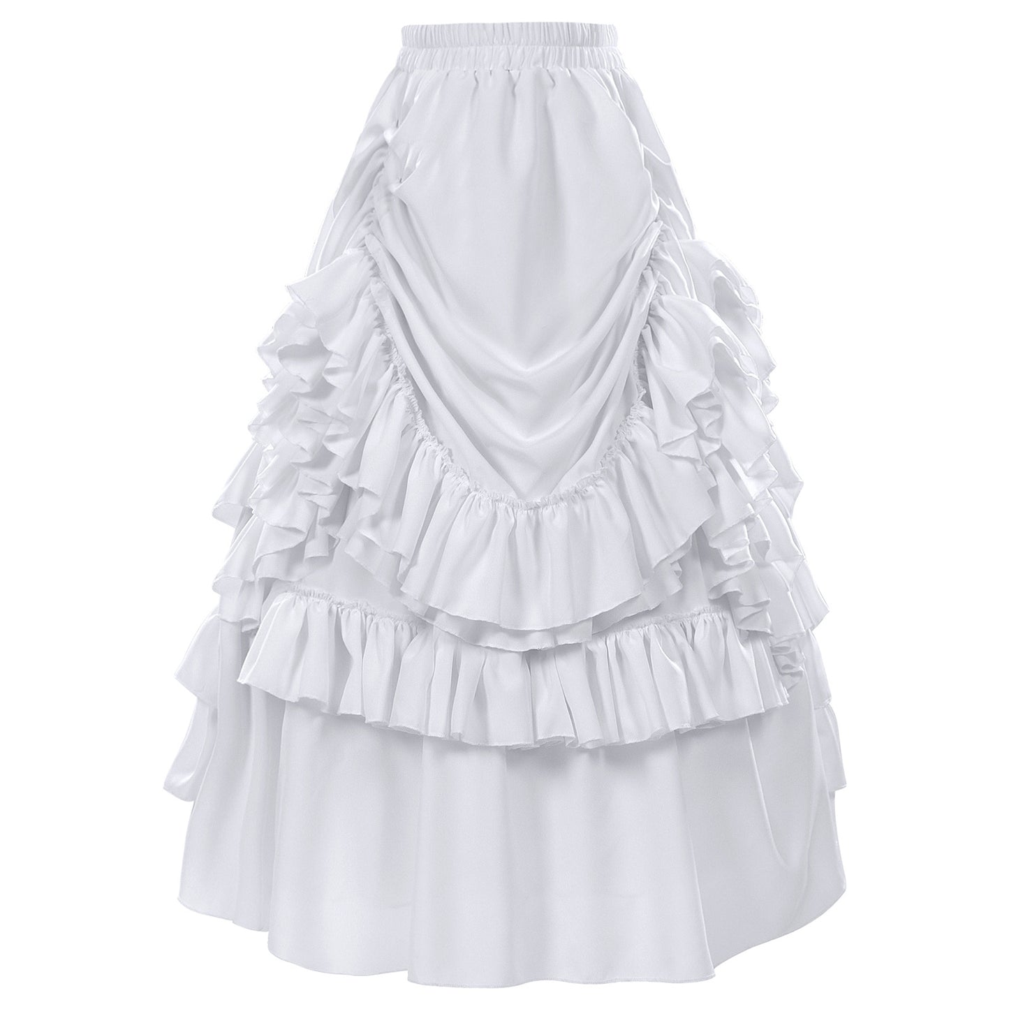 Womens Victorian Gothic Layered Skirt Renaissance Cosplay Party Costume