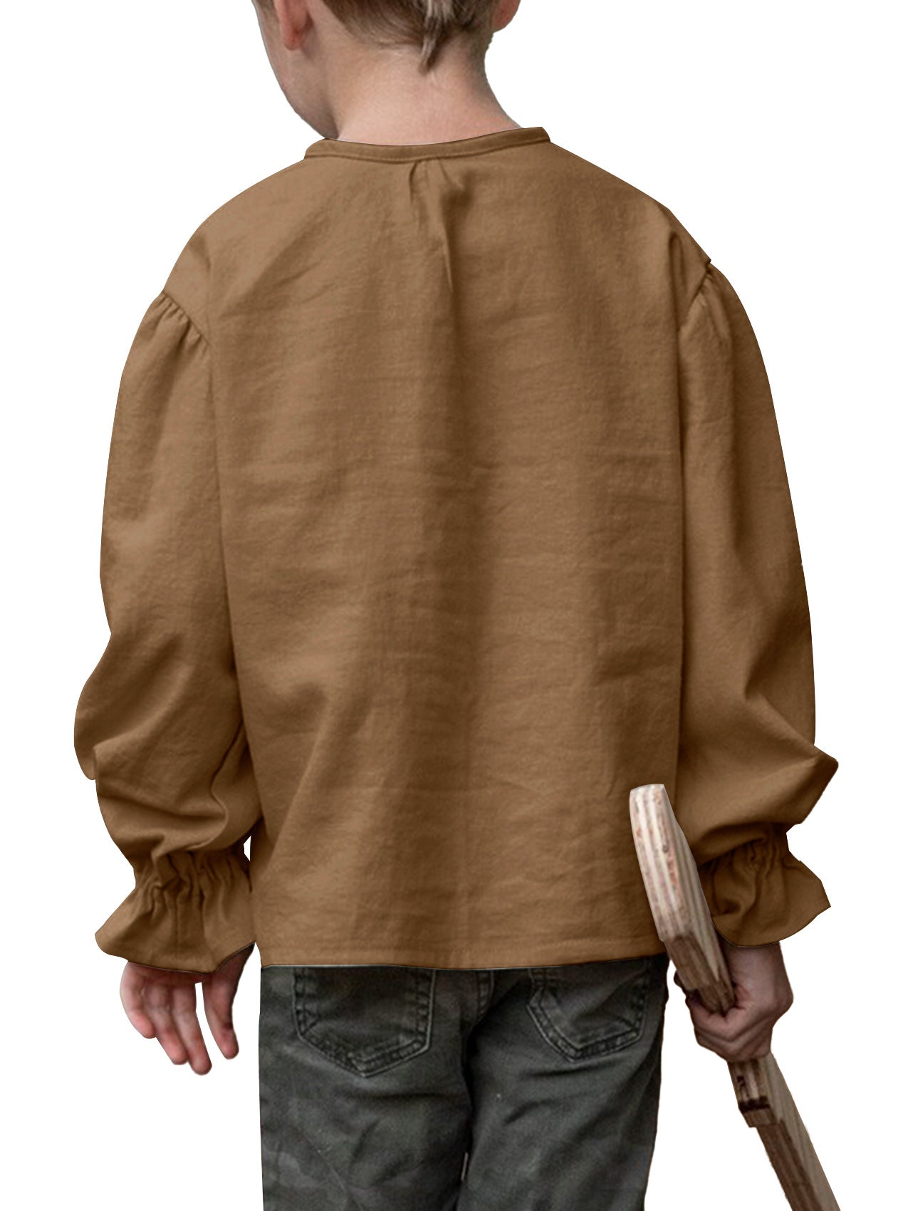 Boys Medieval Pirate Shirt Renaissance Long Sleeve Cotton Costume Top