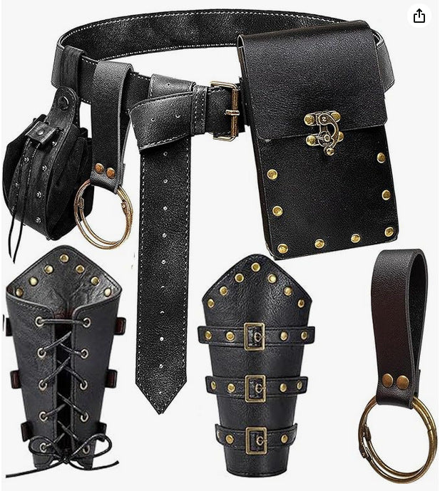 Medieval Renaissance Utility Belt & Pouch Accessories