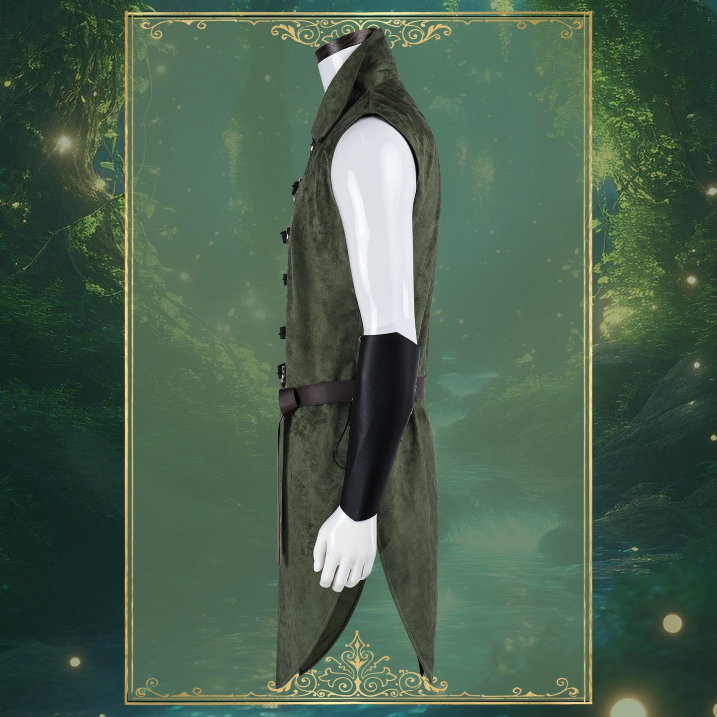 Men's Medieval Faux Suede Longline Vest – Elf Ranger LARP Costume