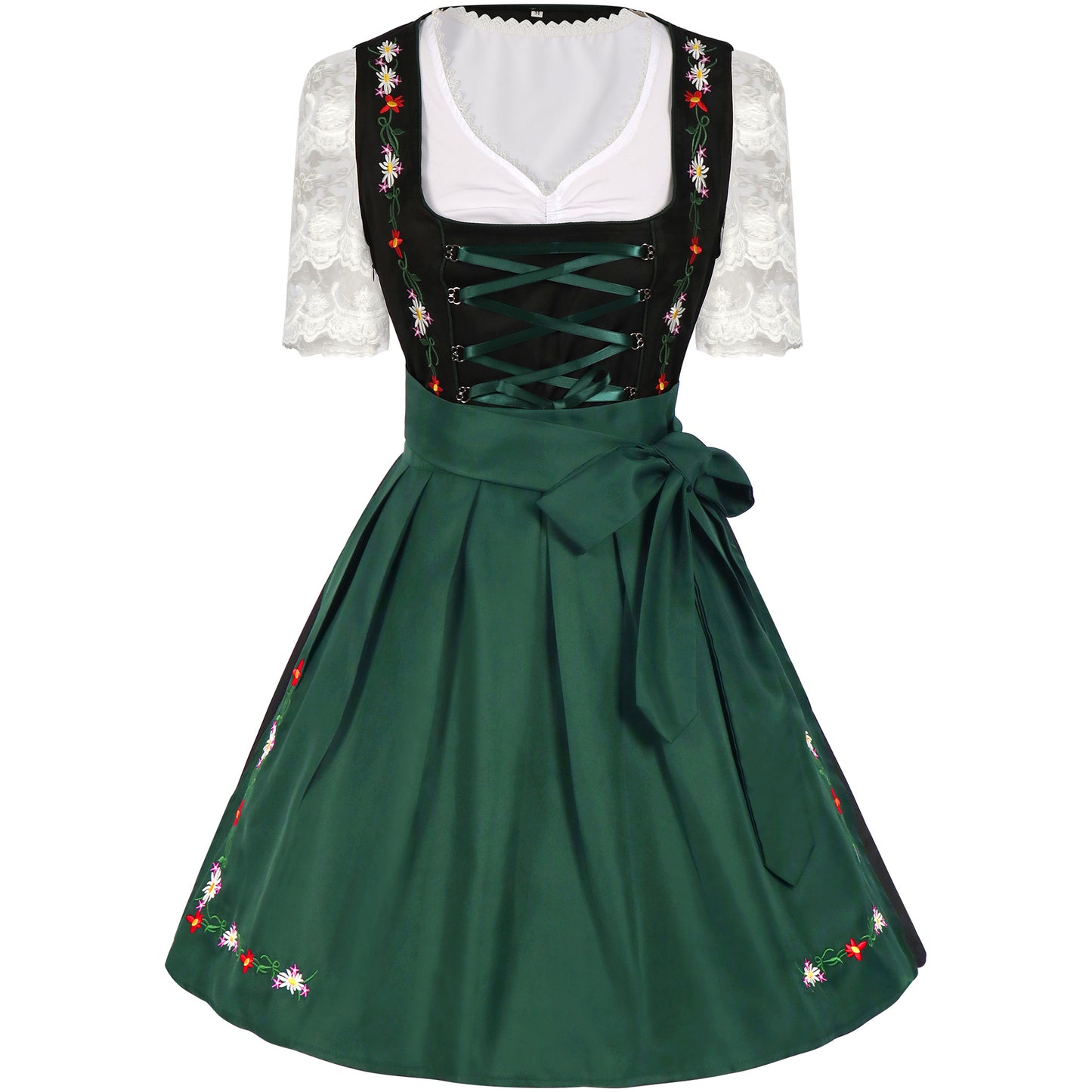 Halloween Carnival Oktoberfest Costume: German Beer Festival Bavarian Women's Dress & Suspender Pants Set