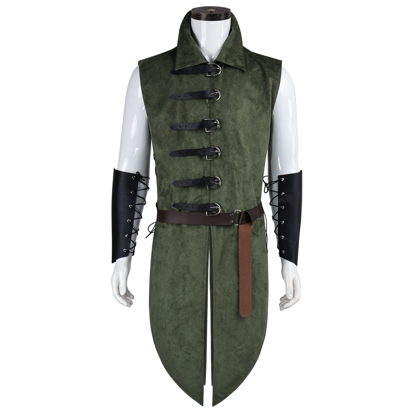 Men's Medieval Faux Suede Longline Vest – Elf Ranger LARP Costume
