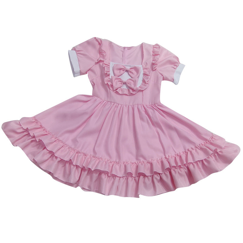 Japanese Sexy Cream Sweetheart Maid Outfit, Pink Lolita Luolit Dress