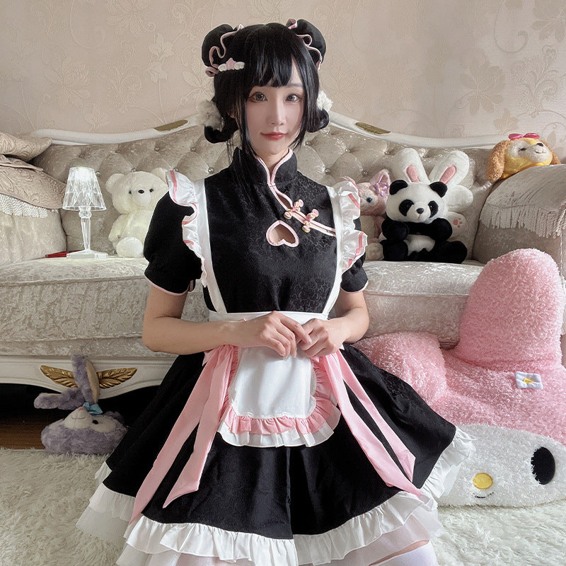 Chinese Style Maid Costume Anime Cosplay - Traditional Cheongsam-inspired Ensemble for a Cute and Charming Look