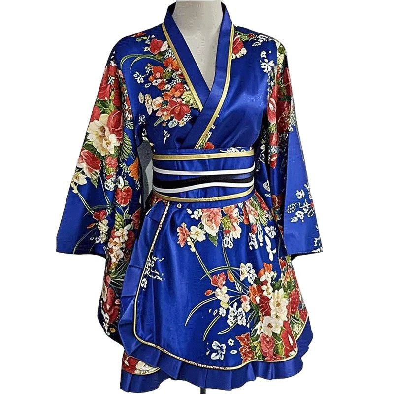Japanese Kimono Robe Floral Yukata Dress Cosplay Sleepwear Costume Women