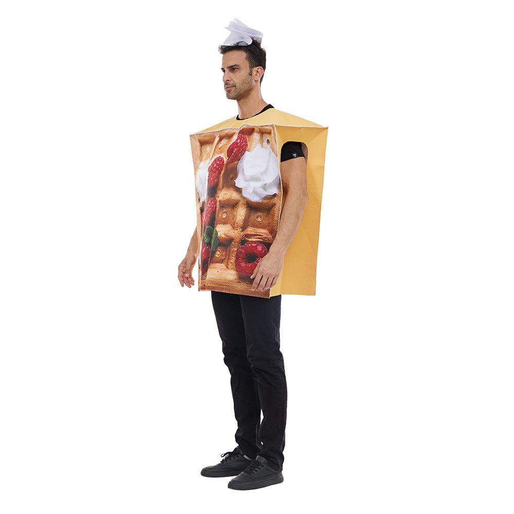 Halloween Fun Food Costume Waffle Bar Party Costume for Adult