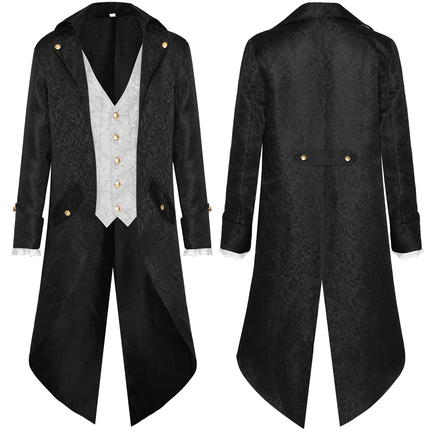 Men's Steampunk Tailcoat Jacket Medieval Gothic Victorian Coat Tuxedo Vintage Party Coat