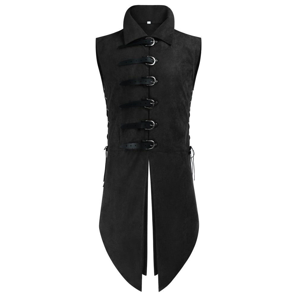 Men's Medieval Faux Suede Longline Vest – Elf Ranger LARP Costume