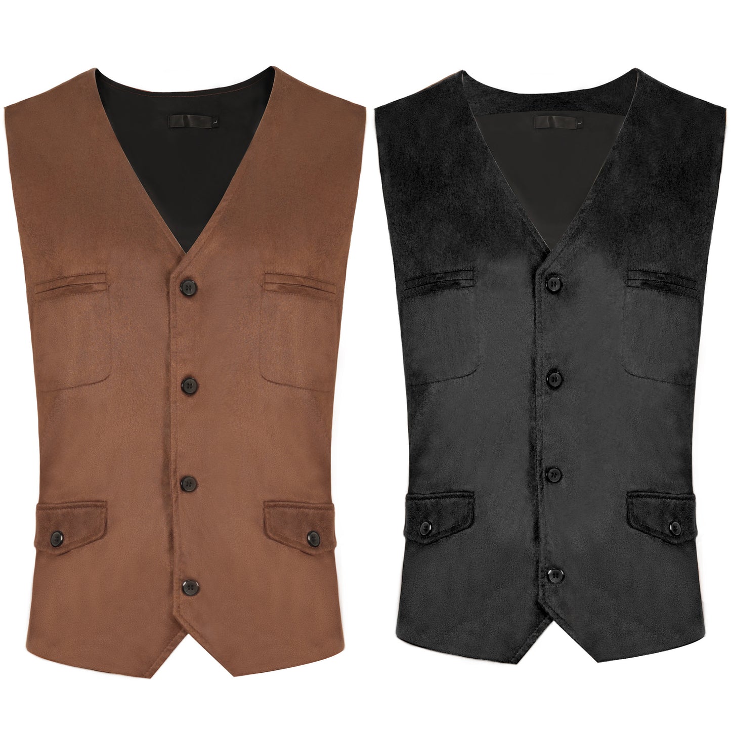 European and American Style V-Neck Single-Breasted Decorative Velvet Gentleman's Vintage Vest Waistcoat