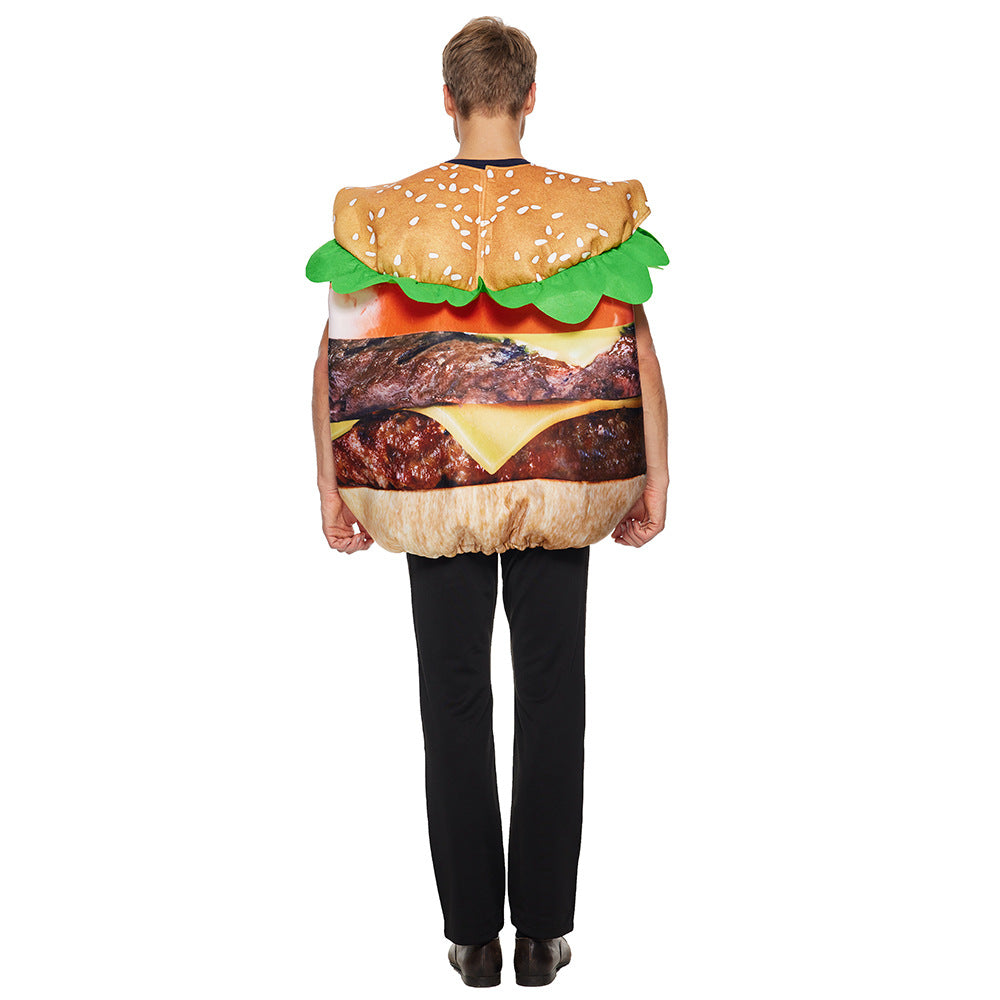 Beef Burger Halloween Costume - Sponge Physical Party Performance Adult Costume