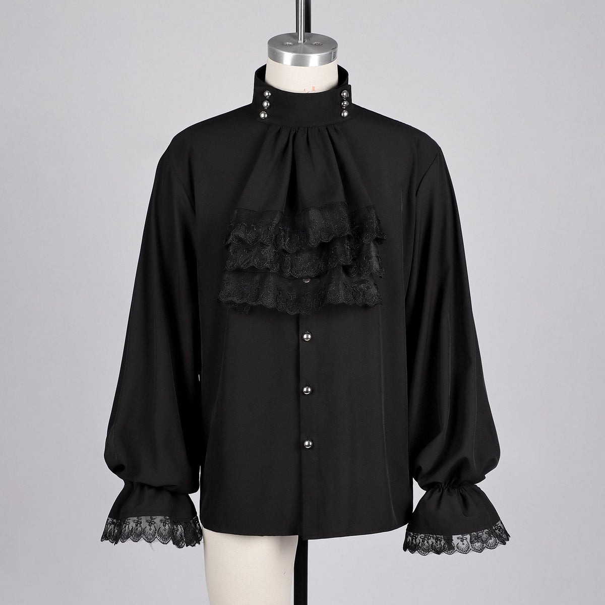 Men's Gothic Victorian Vampire Costume – Ruffle Shirt & Jacquard Pants