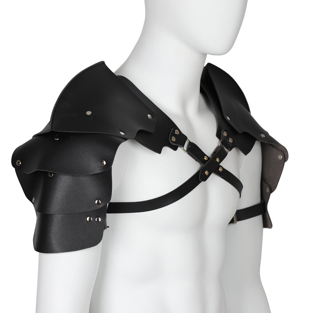 Medieval Viking Shoulder Armor PU Leather Knight Pauldron Cosplay LARP Gear