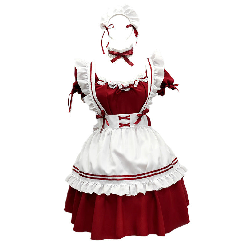 Maid Costume Japanese Style Cosplay - Cute Student Girl Dress Distinguished One-Piece Lolita Gothic Full Set Anime Apparel