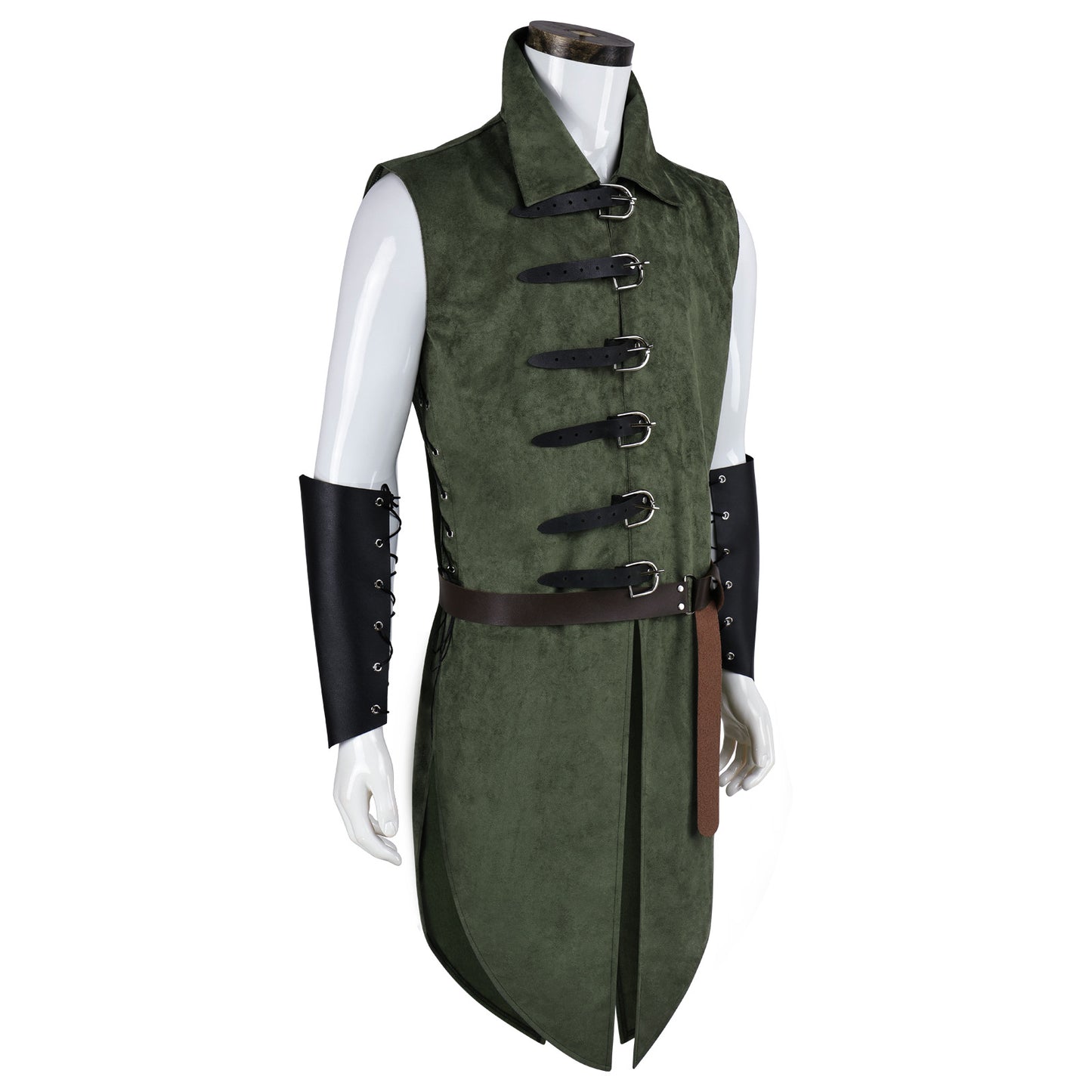 Men's Medieval Faux Suede Longline Vest – Elf Ranger LARP Costume