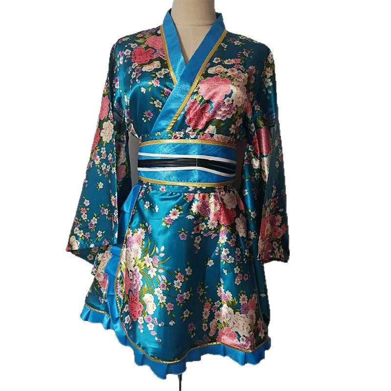 Japanese Kimono Robe Floral Yukata Dress Cosplay Sleepwear Costume Women