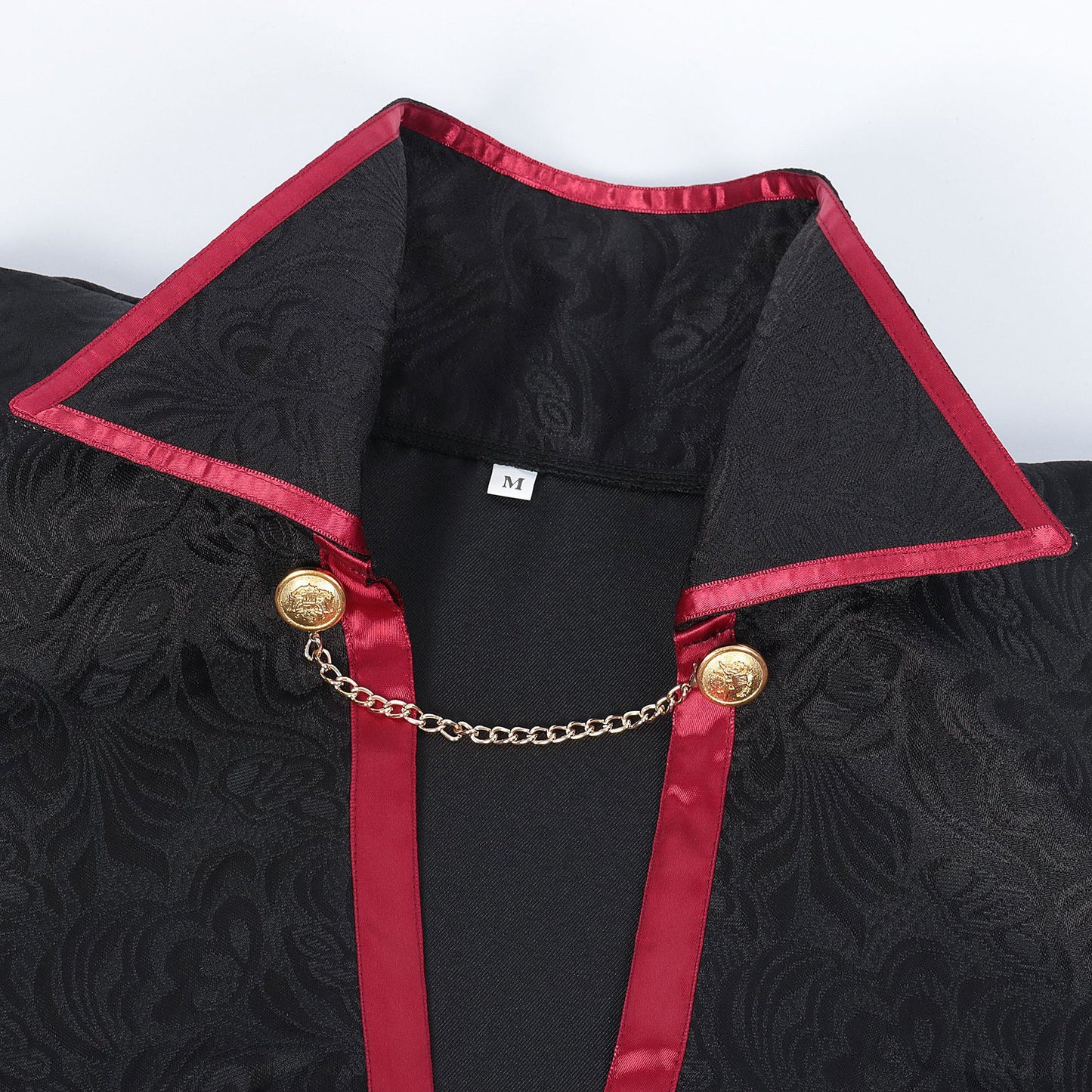 Vampire Cloak Cape: Retro Jacquard Hooded Halloween Costume Performance Suit