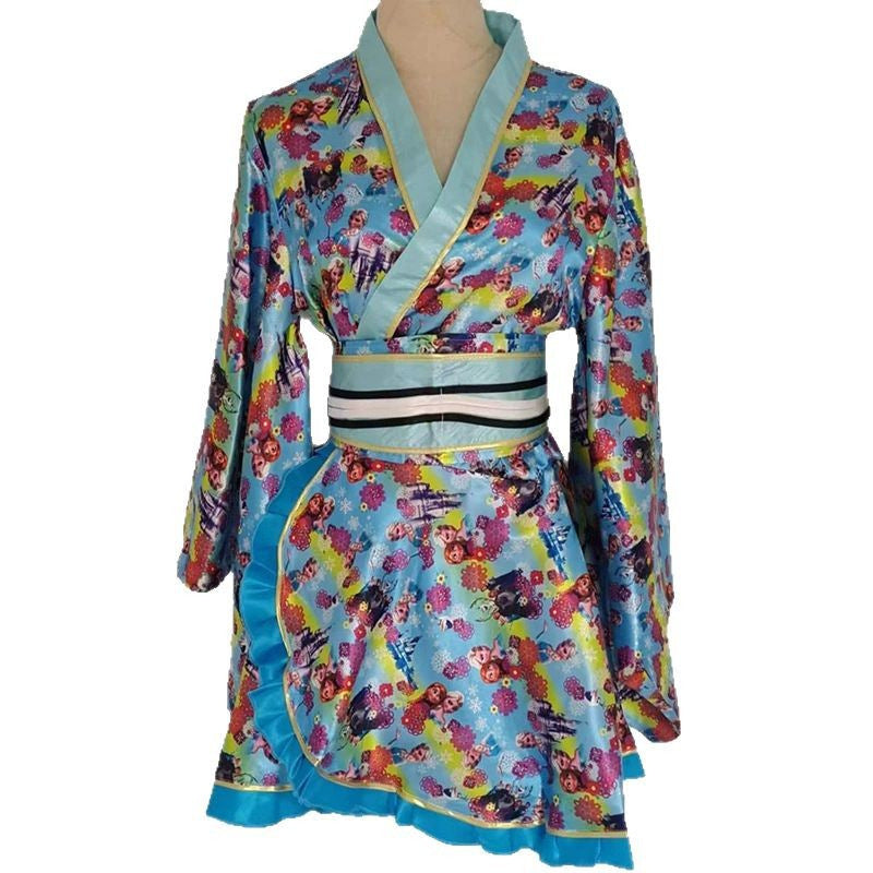 Japanese Kimono Robe Floral Yukata Dress Cosplay Sleepwear Costume Women