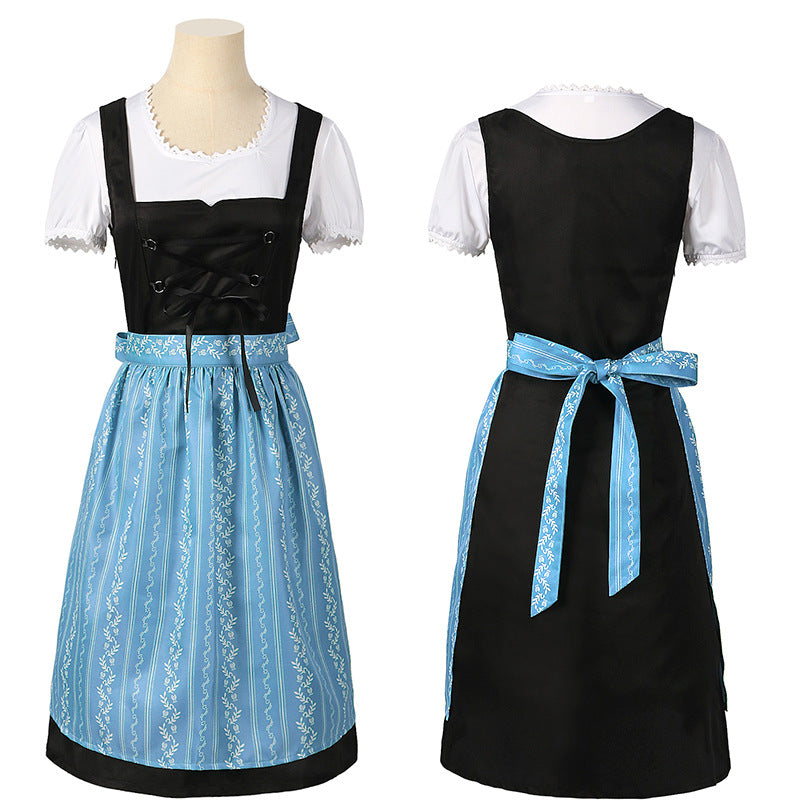 Halloween Carnival Dress German Beer Festival Costume Sub-size Suspender Pants Set Bavarian Women's Dress