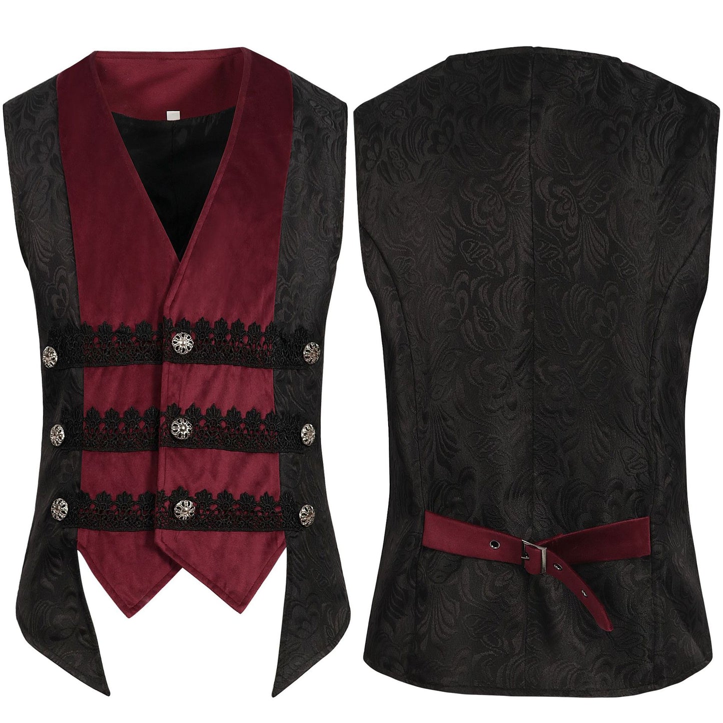 Medieval Men Costume Retro Rocky Vest for Halloween Vampire Party Waistcoat