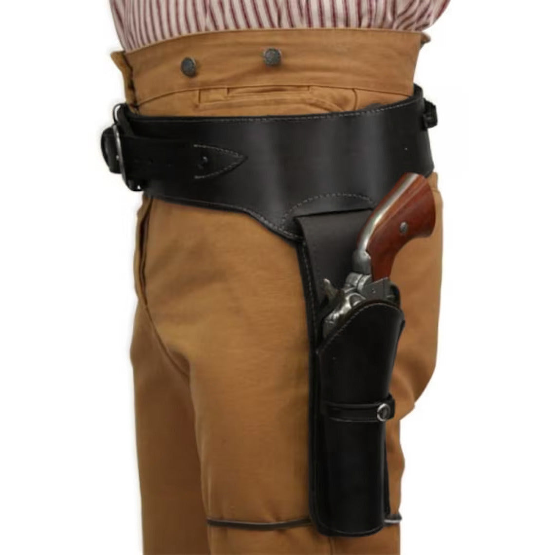 Western Costume Utility Belt – Vintage Cowboy Belt with Decorative Leg Strap
