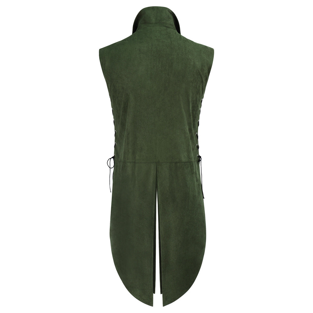 Men's Medieval Faux Suede Longline Vest – Elf Ranger LARP Costume