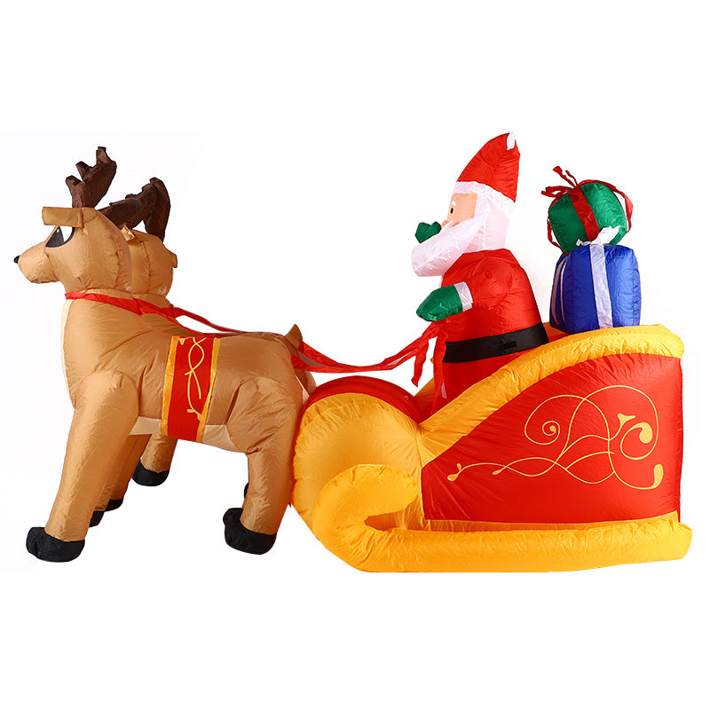 Christmas Inflatable Santa Sleigh Reindeer LED Outdoor Yard Garden Decor
